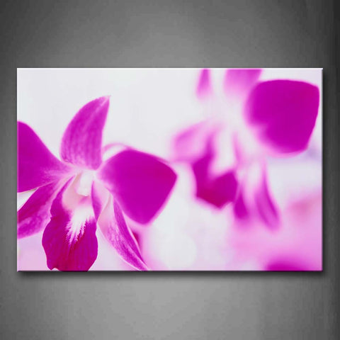Dark Purple Flowers With White Hearts Wall Art Painting The Picture Print On Canvas Flower Pictures For Home Decor Decoration Gift 