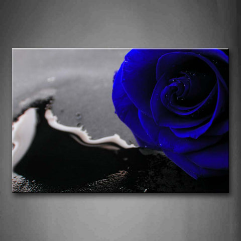 Waterdrops Rose In Dark Blue Wall Art Painting The Picture Print On Canvas Flower Pictures For Home Decor Decoration Gift 