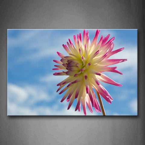 Pink And White Flower On Blue Sky Wall Art Painting Pictures Print On Canvas Flower The Picture For Home Modern Decoration 