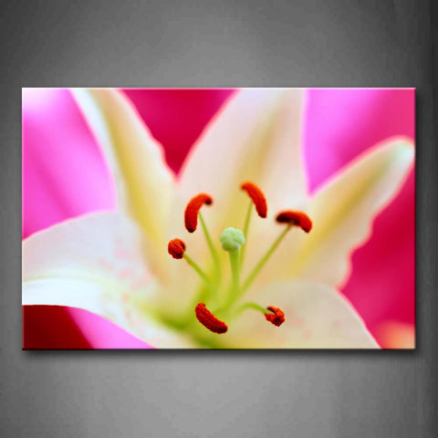 Pink Light Yellow Flower With Red Anther Wall Art Painting The Picture Print On Canvas Flower Pictures For Home Decor Decoration Gift 