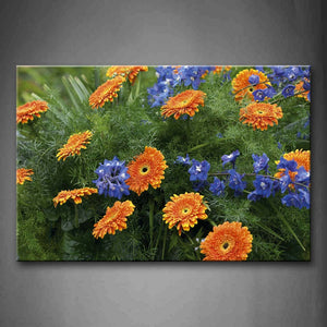 Purple And Orange Flower On Grass Wall Art Painting Pictures Print On Canvas Flower The Picture For Home Modern Decoration 