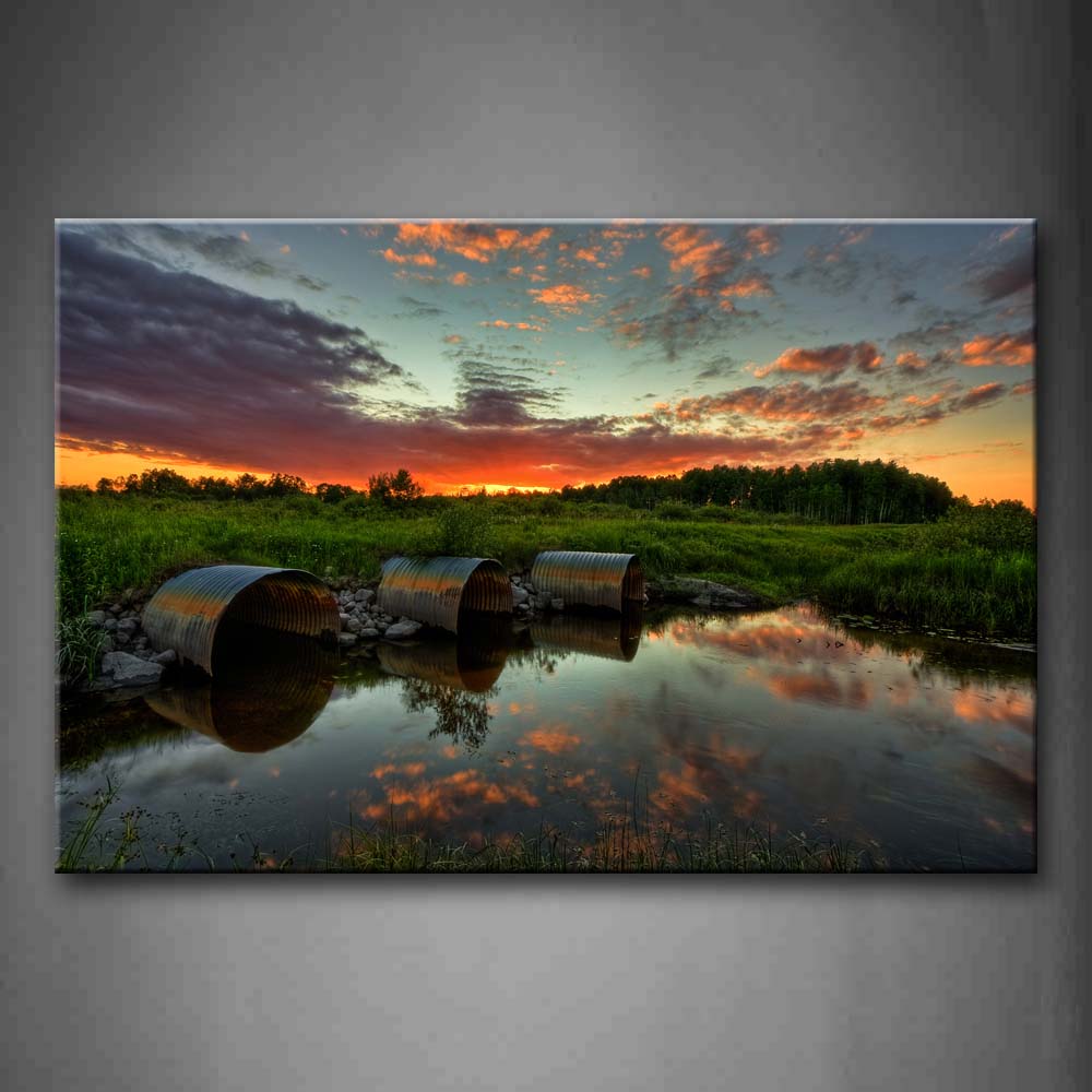 Three Sewers In Pool Green Grassland Wall Art Painting The Picture Print On Canvas Landscape Pictures For Home Decor Decoration Gift 