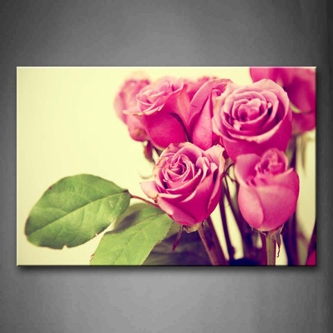 A Bunch Of Pink Roses Portrait Wall Art Painting Pictures Print On Canvas Flower The Picture For Home Modern Decoration 