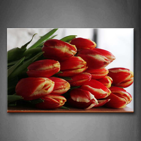 A Bunch Of Red Flowers On Desk Wall Art Painting Pictures Print On Canvas Flower The Picture For Home Modern Decoration 