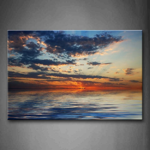 Orange Sunset Glow Over Sea Wall Art Painting Pictures Print On Canvas Seascape The Picture For Home Modern Decoration 