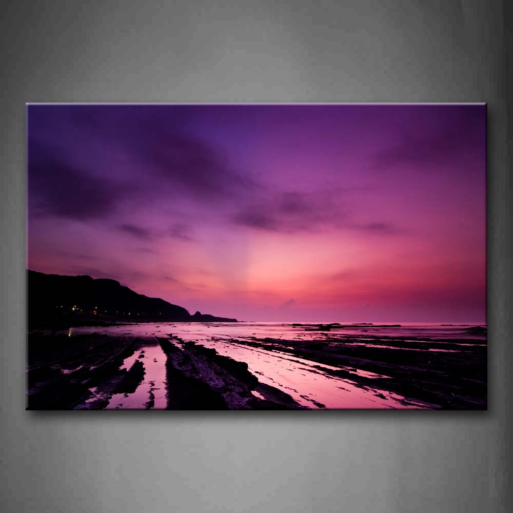 Sunset At Wide Land  Wall Art Painting Pictures Print On Canvas Seascape The Picture For Home Modern Decoration 