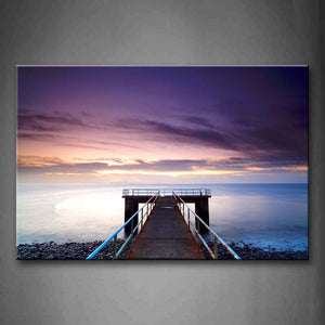 Iron Pier Over Beach Sunset Wall Art Painting The Picture Print On Canvas Landscape Pictures For Home Decor Decoration Gift 