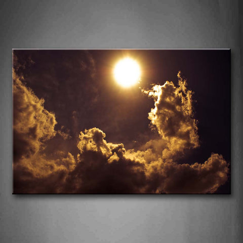 Bright Sun Near Cloud  Wall Art Painting Pictures Print On Canvas Space The Picture For Home Modern Decoration 