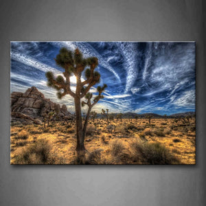 Joshua Trees On Desert Grass Wall Art Painting The Picture Print On Canvas Landscape Pictures For Home Decor Decoration Gift 