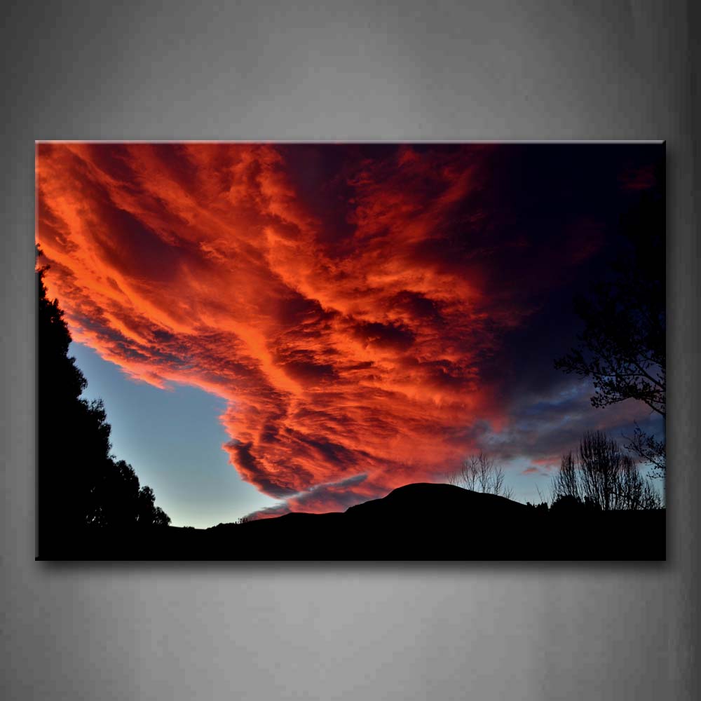 Huge And Thick Orange Cloud On Mountain Wall Art Painting The Picture Print On Canvas Landscape Pictures For Home Decor Decoration Gift 