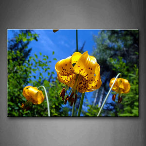 Yellow Flower In Front Of Green Tree Wall Art Painting Pictures Print On Canvas Flower The Picture For Home Modern Decoration 