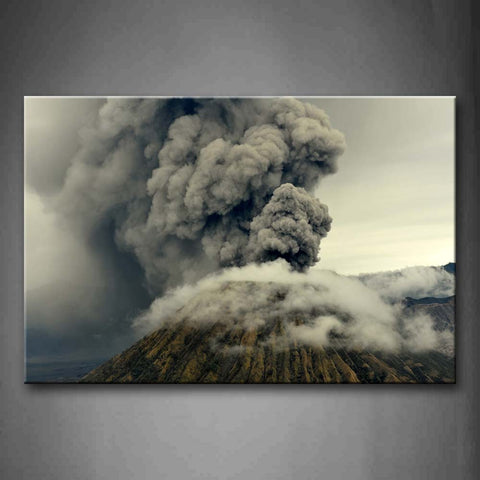 Dense Smoke From Volcano Wall Art Painting Pictures Print On Canvas Landscape The Picture For Home Modern Decoration 