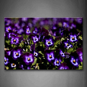 Purple Pansy Over Grass Wall Art Painting The Picture Print On Canvas Flower Pictures For Home Decor Decoration Gift 