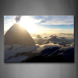 Sunbeam Over Mountain Top Sea Of Clouds Wall Art Painting The Picture Print On Canvas Landscape Pictures For Home Decor Decoration Gift 