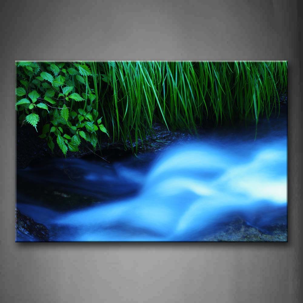 Dreamlike Stream Under Green Grass And Plant Wall Art Painting Pictures Print On Canvas Landscape The Picture For Home Modern Decoration 