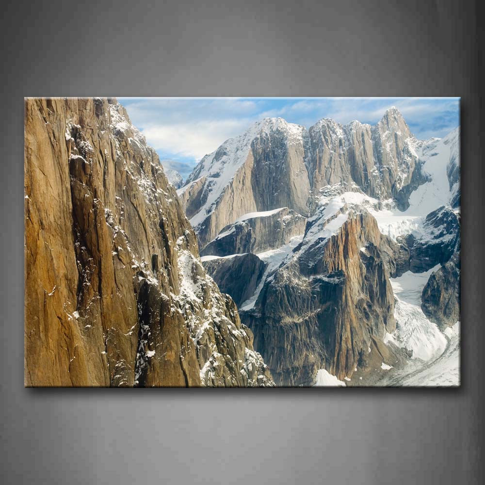 Steep Snow Mountain Top Portrait Wall Art Painting The Picture Print On Canvas Landscape Pictures For Home Decor Decoration Gift 