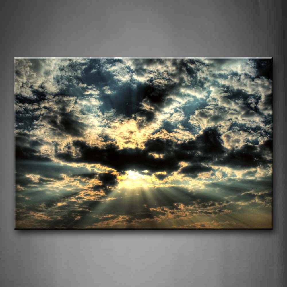 Bright Light Through Dark Cloud Wall Art Painting The Picture Print On Canvas Seascape Pictures For Home Decor Decoration Gift 