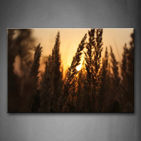 Setting Sun Behind Thick Plant Wall Art Painting The Picture Print On Canvas Botanical Pictures For Home Decor Decoration Gift 