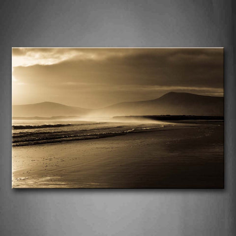 Wide Ocean Beach At Night Wall Art Painting The Picture Print On Canvas Seascape Pictures For Home Decor Decoration Gift 
