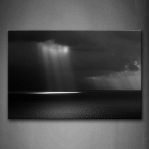 Black And White Bright Light Through Dark Sky Shine On Sea Wall Art Painting Pictures Print On Canvas Landscape The Picture For Home Modern Decoration 