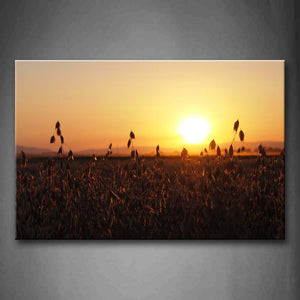 Setting Sun Over Forane Hill Behind Field Wall Art Painting The Picture Print On Canvas Landscape Pictures For Home Decor Decoration Gift 