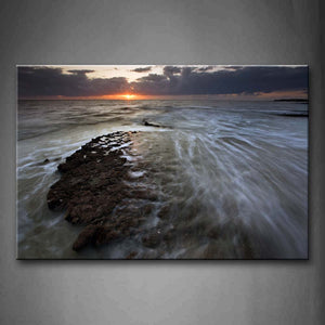 Dreamlike Ocean Near Beach At Sunset Wall Art Painting The Picture Print On Canvas Seascape Pictures For Home Decor Decoration Gift 