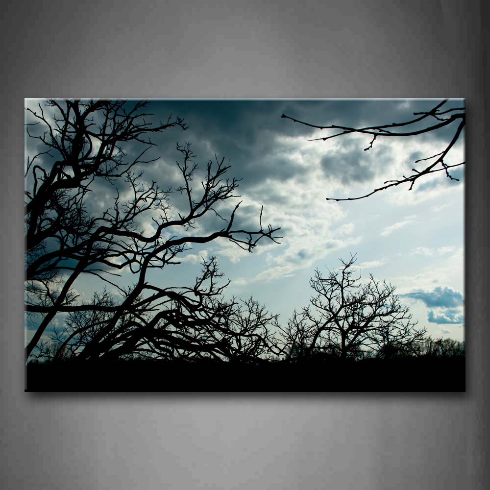 Clouds Over Dark Bare Trees Wall Art Painting The Picture Print On Canvas Botanical Pictures For Home Decor Decoration Gift 