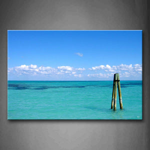 Wood Trunk On Blue Sea Wall Art Painting Pictures Print On Canvas Seascape The Picture For Home Modern Decoration 