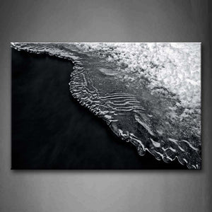 Black And White Water On The Beach Became Ice Wall Art Painting Pictures Print On Canvas Art The Picture For Home Modern Decoration 
