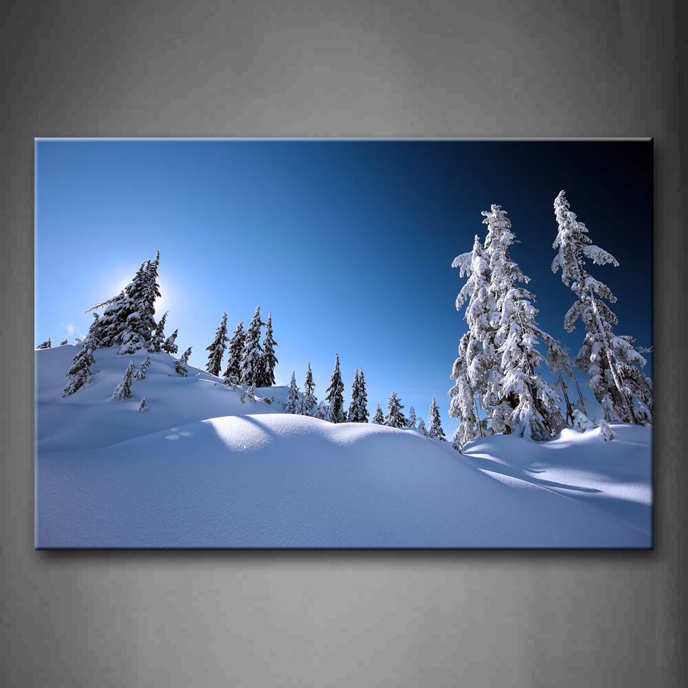 The Snow Scene In Winter Trees  Wall Art Painting The Picture Print On Canvas Landscape Pictures For Home Decor Decoration Gift 