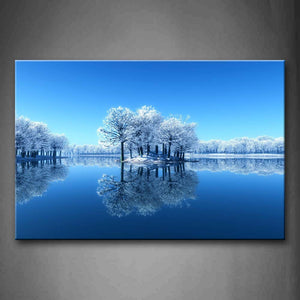 The Scenery Of The Lake In Winter Wall Art Painting The Picture Print On Canvas Landscape Pictures For Home Decor Decoration Gift 