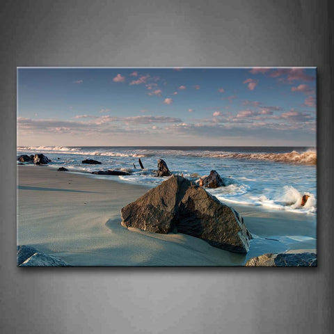 Undisturbed Seascape Beach Rock  Wall Art Painting Pictures Print On Canvas Seascape The Picture For Home Modern Decoration 