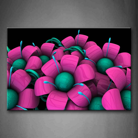 Pink Beautiful Fake Flowers Wall Art Painting Pictures Print On Canvas Flower The Picture For Home Modern Decoration 