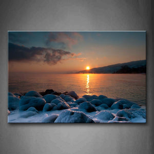 Sunset In The Distant Sea  Wall Art Painting Pictures Print On Canvas Seascape The Picture For Home Modern Decoration 