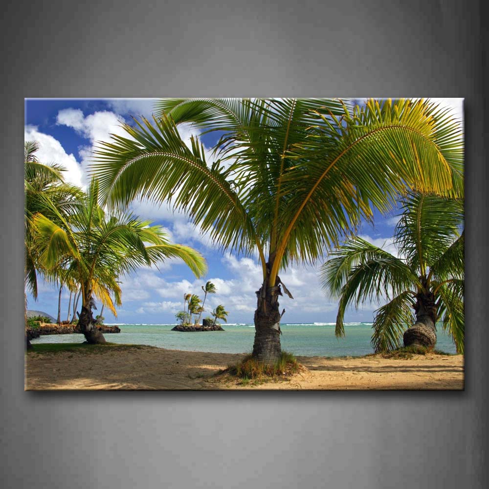 Some Palms On The Beach Wall Art Painting The Picture Print On Canvas Seascape Pictures For Home Decor Decoration Gift 