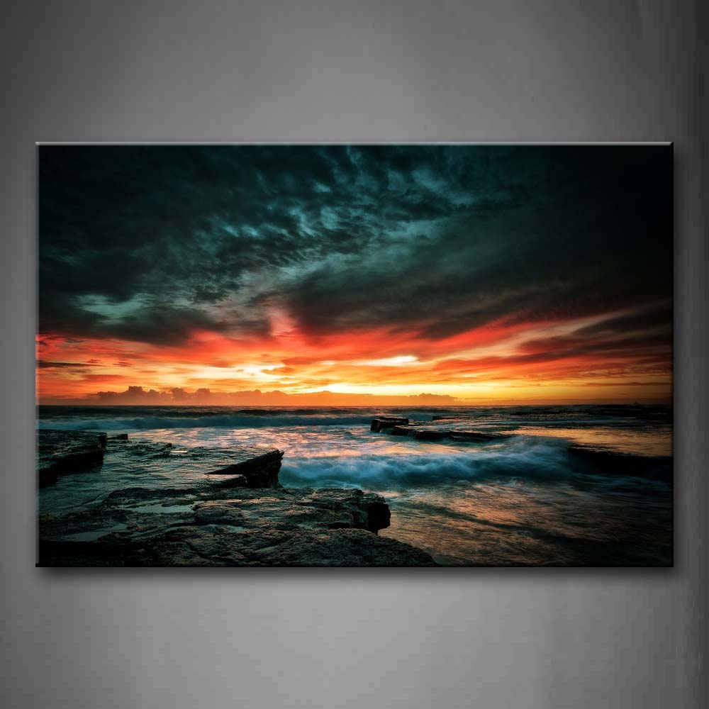 Seascape Of Sunset Wall Art Painting The Picture Print On Canvas Seascape Pictures For Home Decor Decoration Gift 