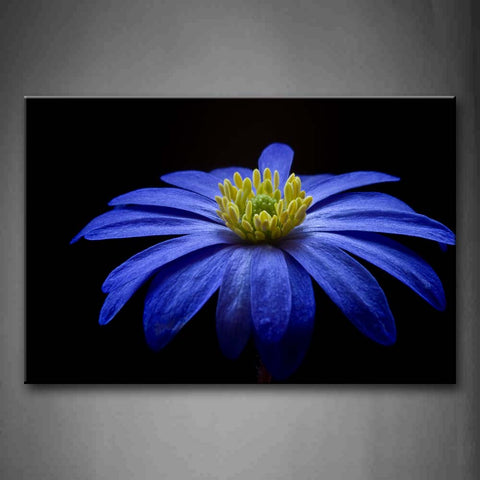 Blue Flower With Yellow Anther Wall Art Painting The Picture Print On Canvas Flower Pictures For Home Decor Decoration Gift 