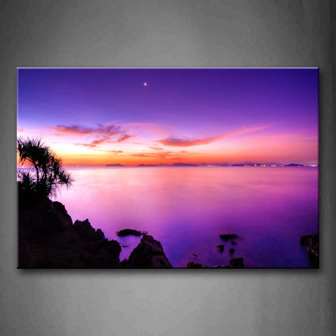 Sunset And Sunset Glow Coastline Wall Art Painting The Picture Print On Canvas Landscape Pictures For Home Decor Decoration Gift 