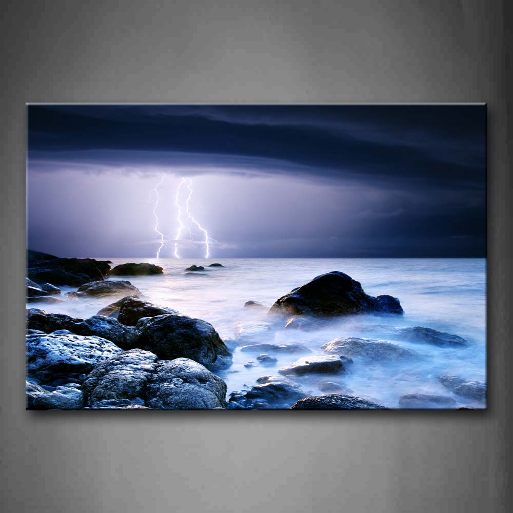 Ocean And Lighting Wall Art Painting The Picture Print On Canvas Seascape Pictures For Home Decor Decoration Gift 