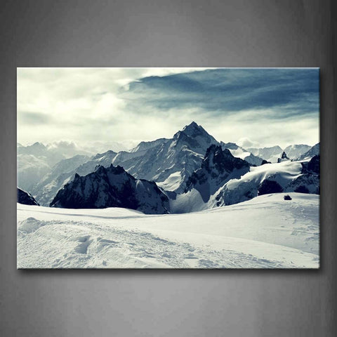 Snow Piled Up In  Mountains Wall Art Painting Pictures Print On Canvas Landscape The Picture For Home Modern Decoration 