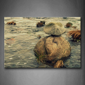 Stones In The River Portrait Wall Art Painting The Picture Print On Canvas Landscape Pictures For Home Decor Decoration Gift 