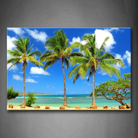 Palms On The Beach Wall Art Painting The Picture Print On Canvas Seascape Pictures For Home Decor Decoration Gift 