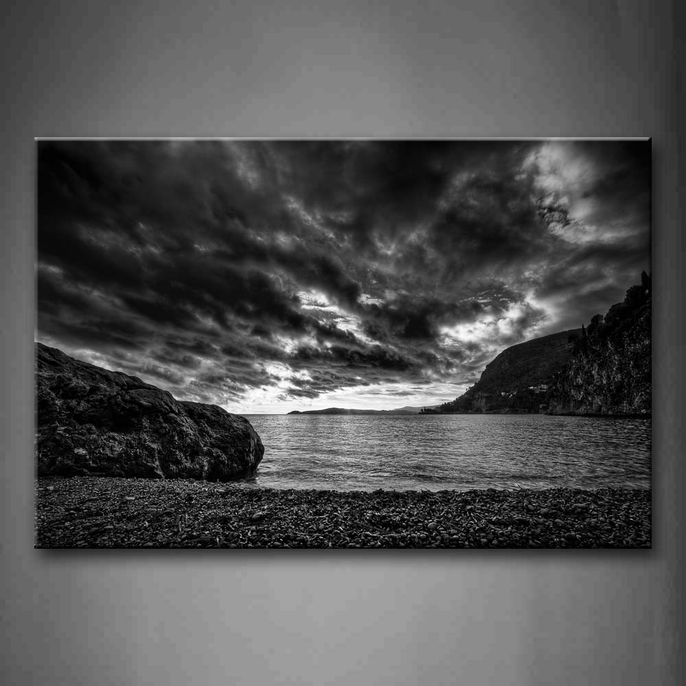 Stones And Rocks On The Beach Wall Art Painting The Picture Print On Canvas Seascape Pictures For Home Decor Decoration Gift 