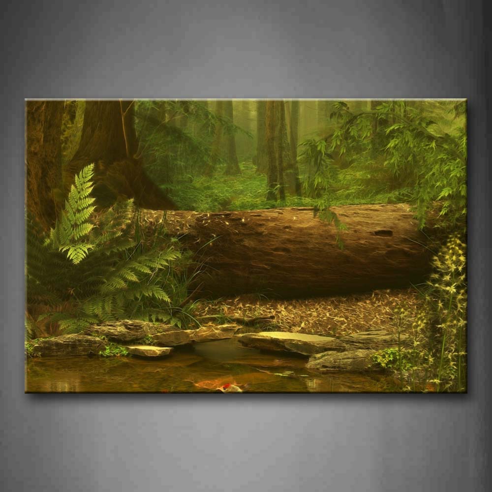 Grass Trees Water In Forest Wall Art Painting Pictures Print On Canvas Botanical The Picture For Home Modern Decoration 