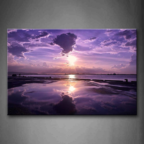 Purple Reflection Like Dreamlike Wall Art Painting The Picture Print On Canvas Seascape Pictures For Home Decor Decoration Gift 