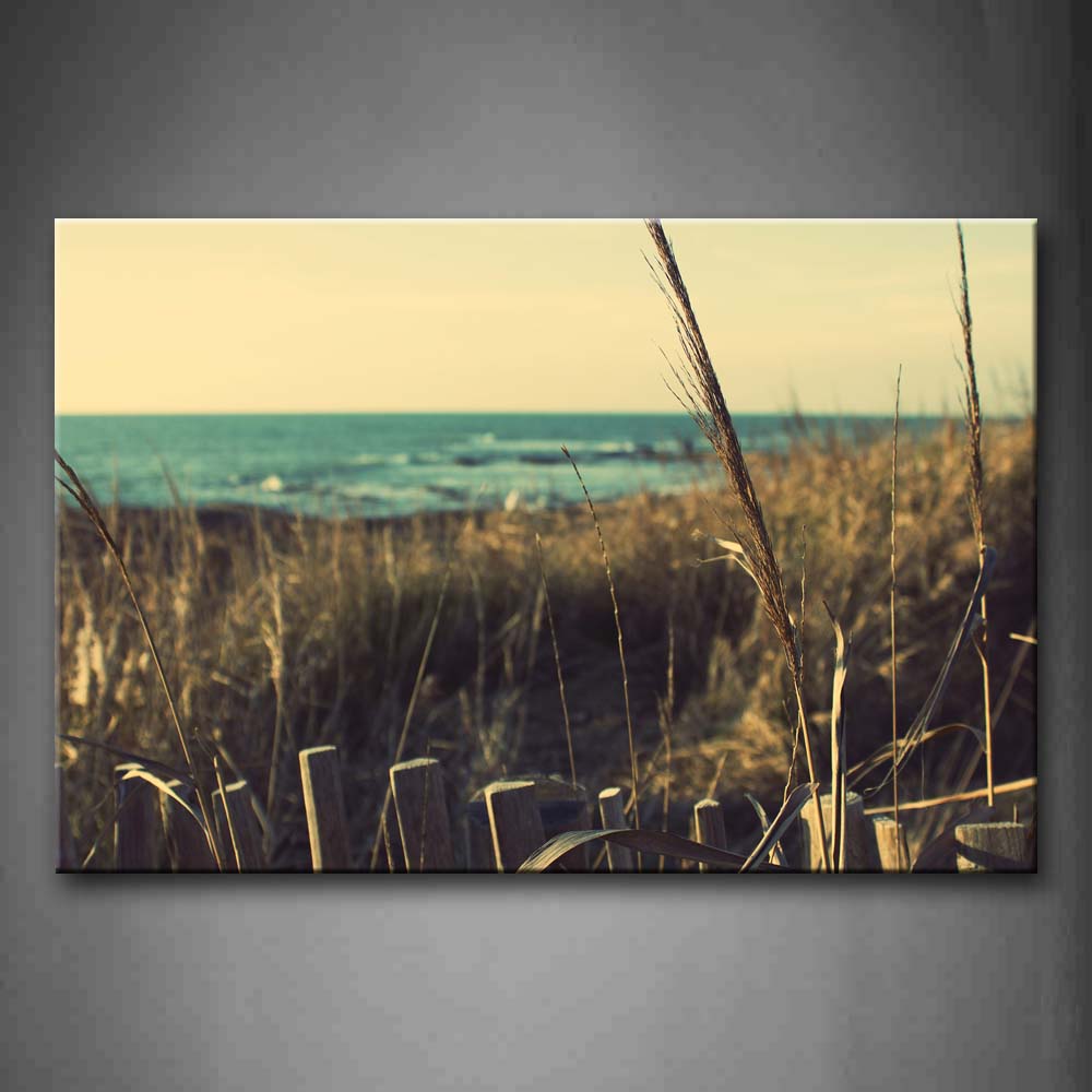 Dried-Up Grasses In The Distant Beach Wall Art Painting Pictures Print On Canvas Botanical The Picture For Home Modern Decoration 