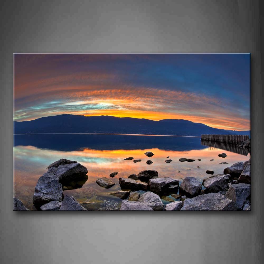Sunrise And Impassive Lake Wall Art Painting The Picture Print On Canvas Seascape Pictures For Home Decor Decoration Gift 