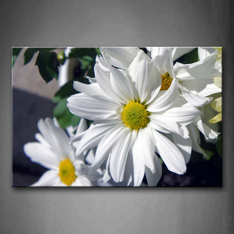 White Darsies With Yellow Heart Wall Art Painting The Picture Print On Canvas Flower Pictures For Home Decor Decoration Gift 