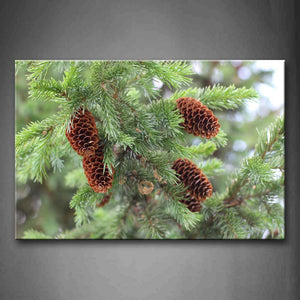 Pine Tree With Some Fruits Wall Art Painting Pictures Print On Canvas Botanical The Picture For Home Modern Decoration 