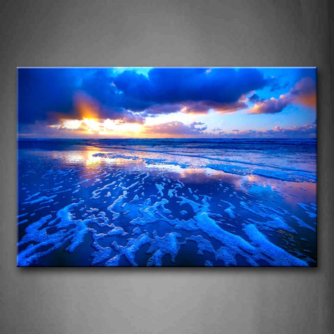 Pure Blue Water On The Beach Wall Art Painting The Picture Print On Canvas Seascape Pictures For Home Decor Decoration Gift 